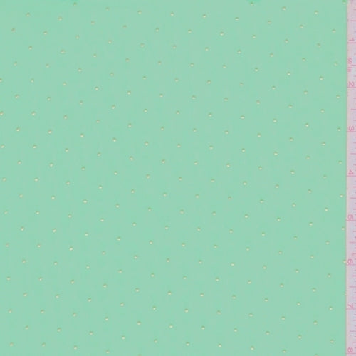 Seafoam/Metallic Silver Pin Dot Chiffon Fabric