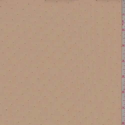 Light Brown/Metallic Silver Pin Dot Chiffon Fabric