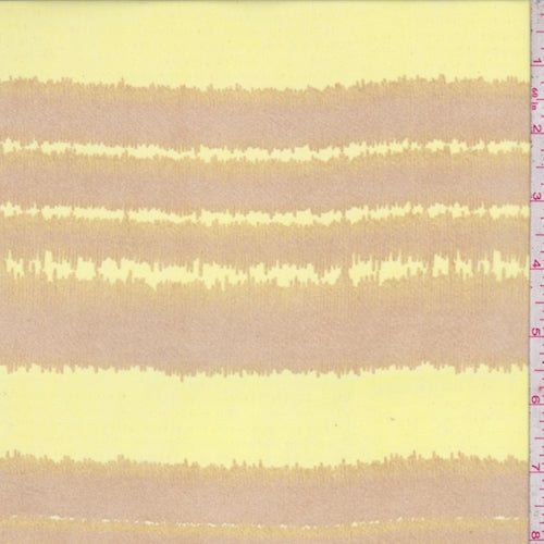Citrus Yellow/Tan Scribble Stripe Georgette Fabric