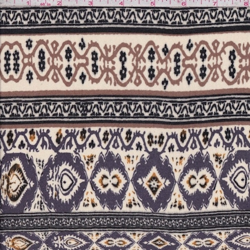 Cream/Cocoa Deco Stripe Crepon Fabric