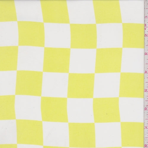 3 YD PC-Bright Lemon/White Check Georgette Fabric