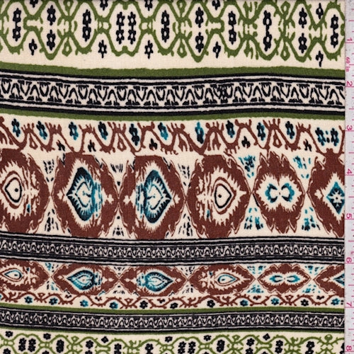 Cream/Cinnamon Deco Stripe Crepon Fabric