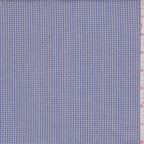 1 1/4 YD PC-Ink Blue Mini Check Shirting Fabric