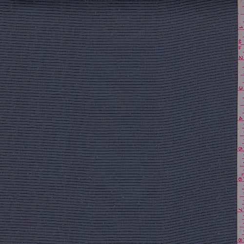 Dark Ink Blue Pinstripe Chiffon Fabric