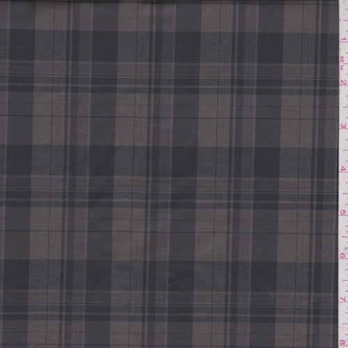4 7/8 YD PC-Brown/Black Plaid Nylon Taffeta Fabric