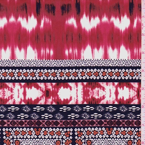 ITY Crimson/Black Seismic Tile Jersey Knit Fabric