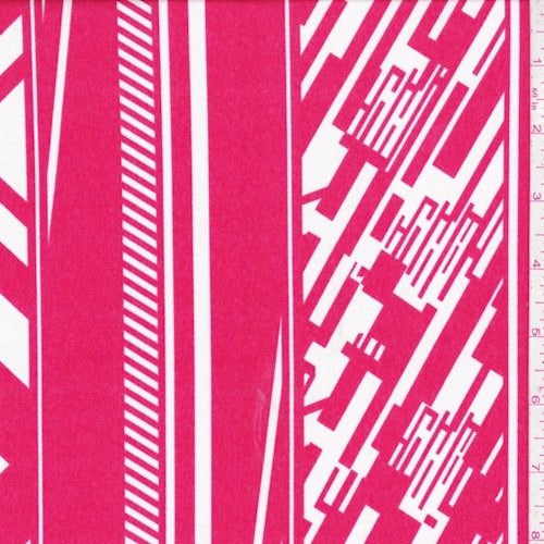 ITY Apple/White Digital Stripe Nylon Jersey Knit Fabric