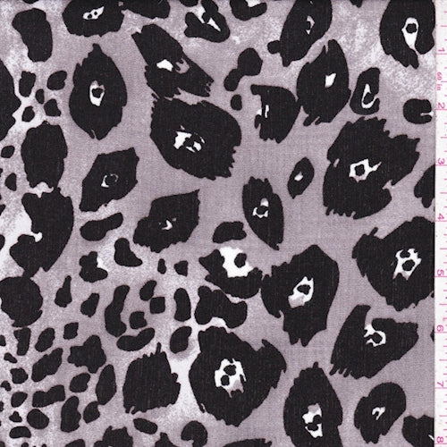Concrete Grey Ocelot Crepon Fabric