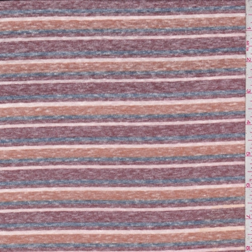Redwood/Harvest/Ink Stripe Slub Jersey Knit Fabric