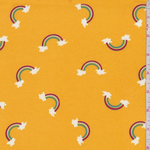 1 YD PC-Marigold Rainbow Double Brushed Jersey Knit Fabric