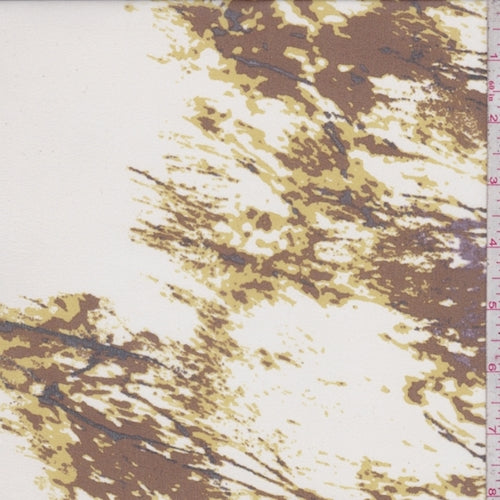 2 YD PC-Ivory/Camel/Lilac Striated Silk Chiffon Fabric
