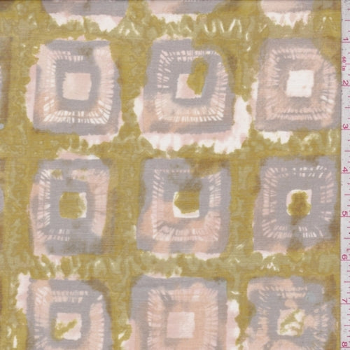 1 5/8 YD PC-Army/Grey Batik Square Lawn Fabric