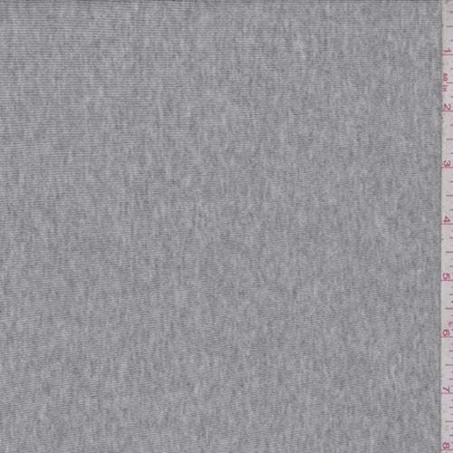 Heather Grey Jersey Rib Knit Fabric