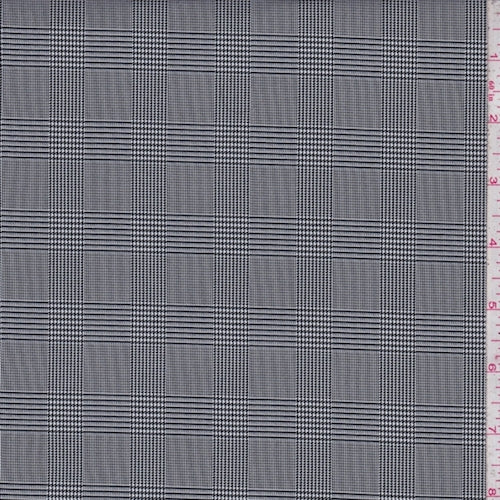 Black/White Glen Check Suiting Fabric
