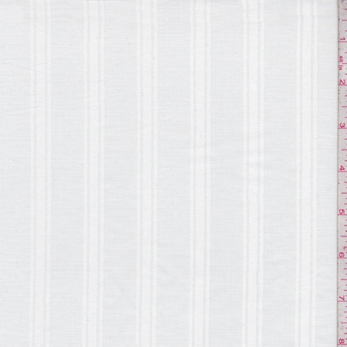 2 3/8 YD PC-White Twill Stripe Lawn Fabric