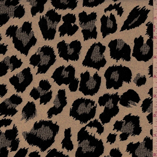 Gold/Black Leopard Satin Jacquard Fabric
