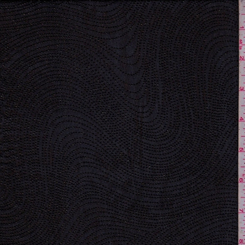 Black/Gold Textured Wave Chiffon Fabric