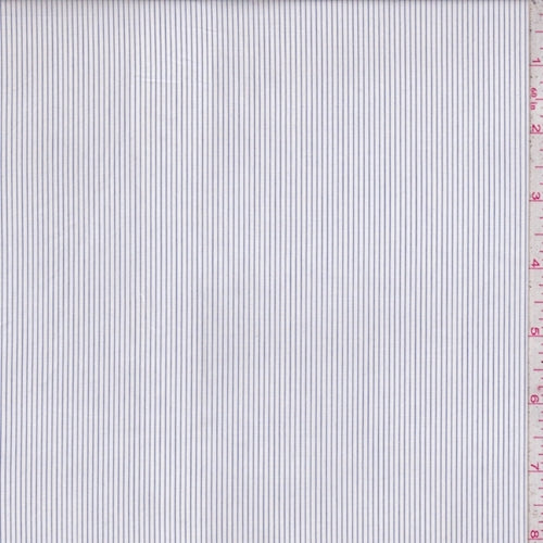 2 1/2 YD PC-White/Charcoal Pinstripe Shirting Fabric
