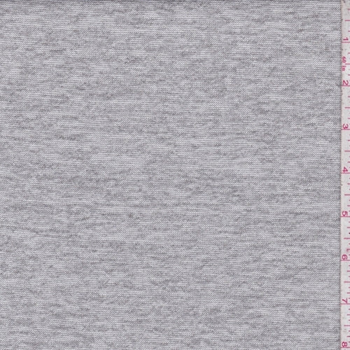 Heather Grey Brushed Sweater Knit Fabric