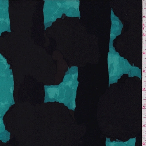 ITY Black-Aquamarine Geode Jersey Knit Fabric