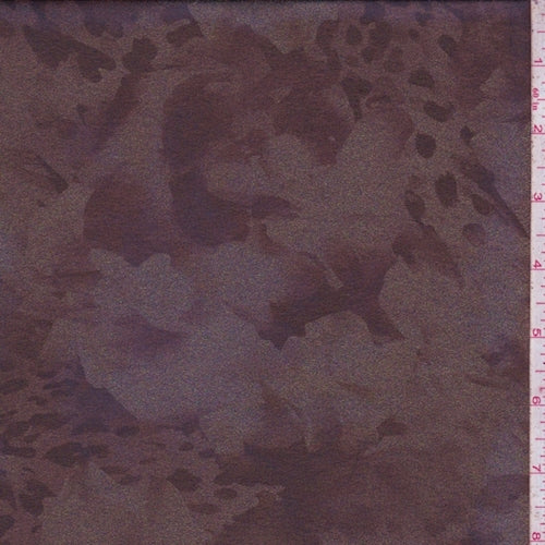 Metallic Gold/Cranberry Floral Leopard Chiffon Fabric