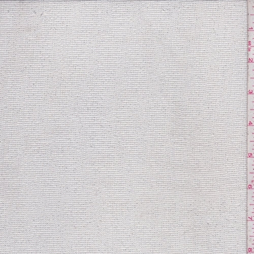 White/Silver Mini Waffle Textured Knit Fabric