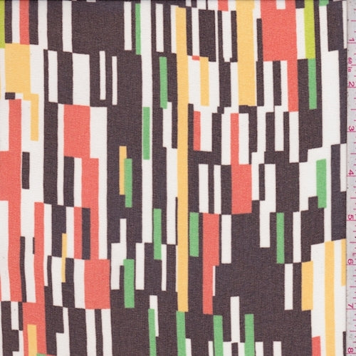 Dark Brown Multi Pixel Crepe Georgette Fabric