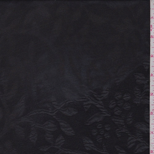 Black Floral Embossed Chiffon Fabric