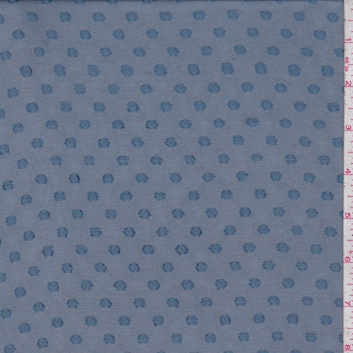 Slate Teal Dot Jacquard Chiffon Fabric