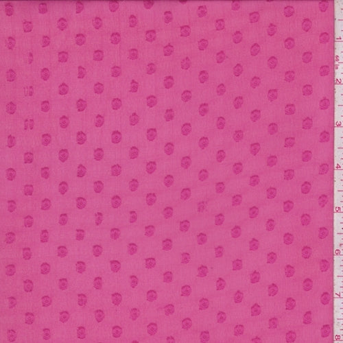 Fuchsia Dot Jacquard Chiffon Fabric