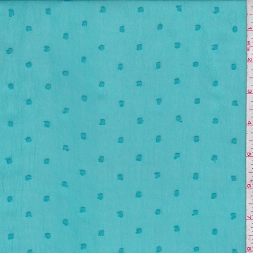 Dark Turquoise Dot Chiffon Fabric
