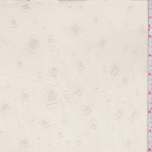 Ecru Circuit Block Chiffon Fabric