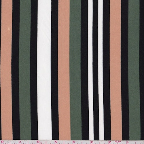 ITY Jade/Beige/Black Stripe Jersey Knit Fabric