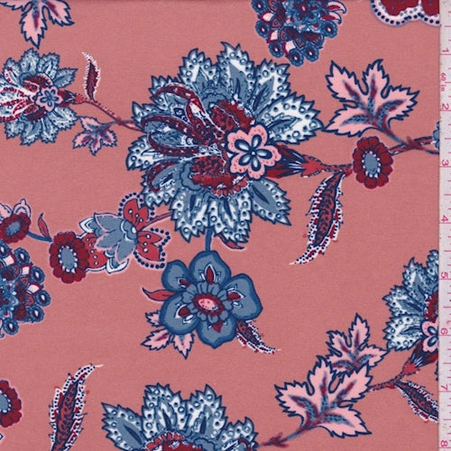 ITY Copper Stylized Floral Jersey Knit Fabric