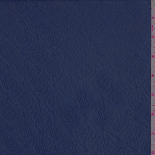 Violet Blue Deco Lattice Embossed Chiffon Fabric