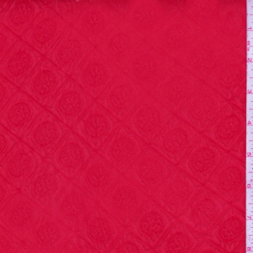 Red Deco Lattice Embossed Chiffon Fabric