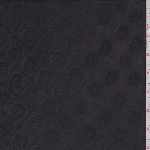 Black Deco Lattice Embossed Chiffon Fabric
