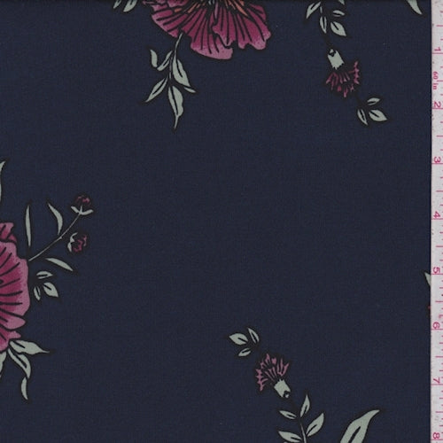 ITY Navy/Mulberry Cosmo Jersey Knit Fabric