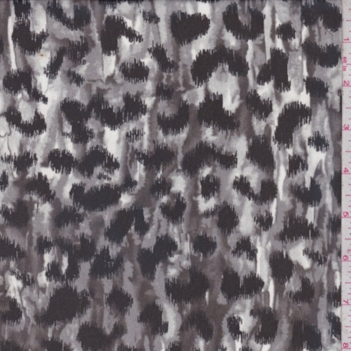 4 1/4 YD PC-Pewter/Black Animal Print Chiffon Fabric
