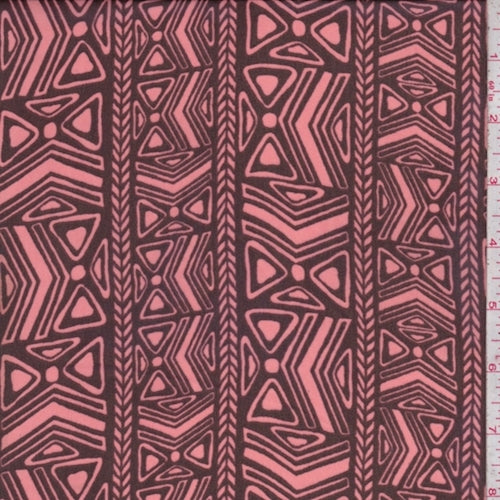 Wine/Rose Tribal Stripe Chiffon Fabric