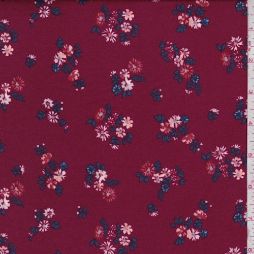 Mulberry Mini Floral Double Brushed Jersey Knit Fabric