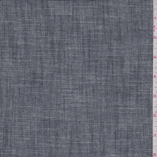1 YD PC-Black Chambray Oxford Shirting Fabric