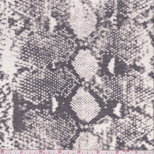 Cream/Pewter Snakeskin Knit Fabric
