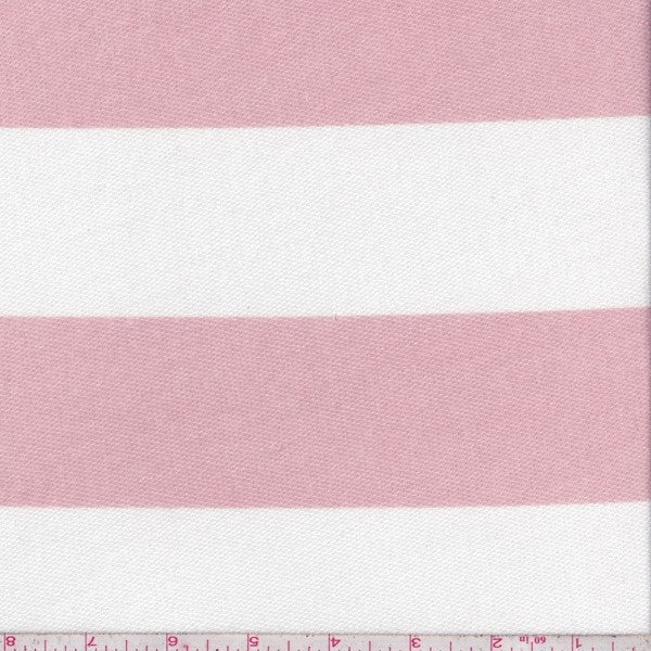 1 1/2 YD PC-Off White/Blush Stripe Baby French Terry Knit Fabric