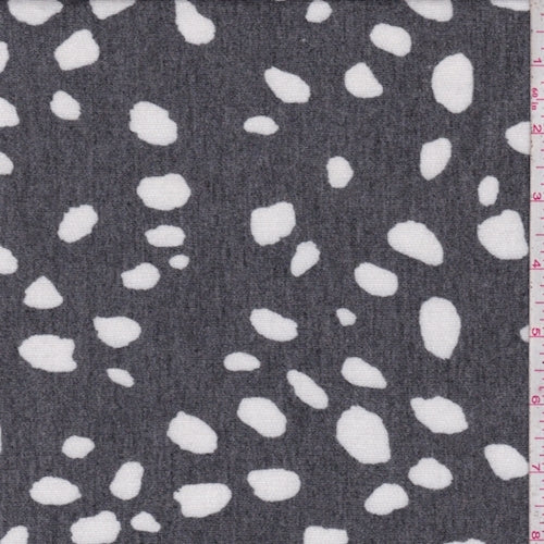 Stone Black/White Speck Brushed French Terry Knit Fabric
