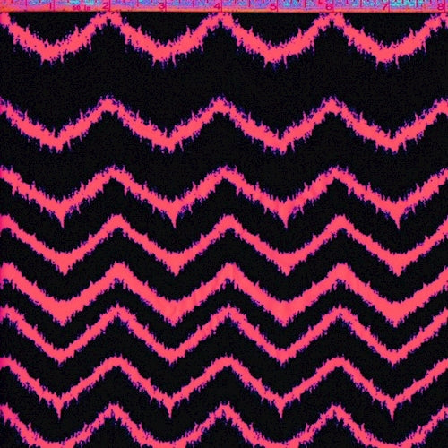 Violet/Hot Pink Ikat Chevron Challis Fabric
