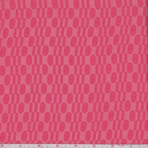 Watermelon Red Oval/Dash Jacquard Chiffon Fabric