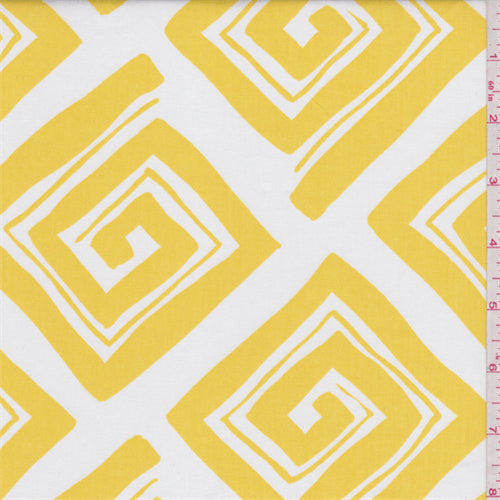 Maze Corn Yellow/White Poplin Fabric
