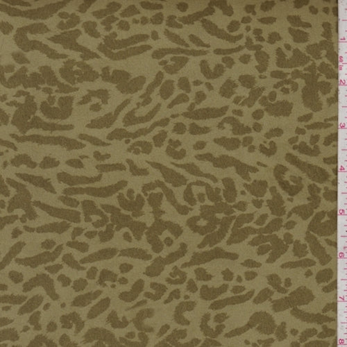 Olive Green Animal Print Ultrasuede Fabric