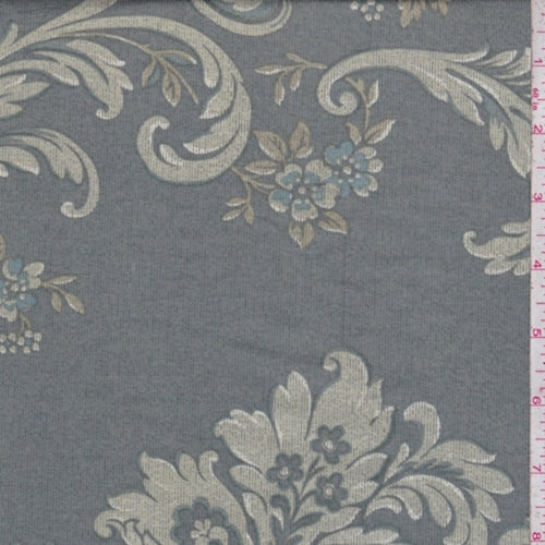 3 3/4 YD PC-Jade/Sage Baroque Print Cotton Fabric